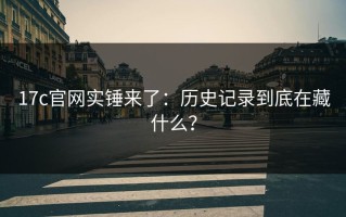 17c官网实锤来了：历史记录到底在藏什么？