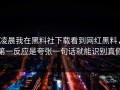 凌晨我在黑料社下载看到网红黑料，第一反应是夸张一句话就能识别真假